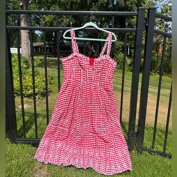 Anthropologie Sleeveless Sweetheart Gingham Midi Dress NWT - Picture 12 of 14